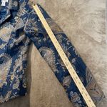 Erin London Vintage  Blazer Womens M Blue Paisley Lined Quilted Tapestry Jacket Photo 6