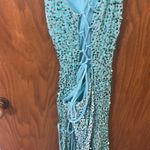 Teal Sequin Prom Dress Blue Size 2 Photo 1