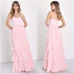 Lulus LULU’S Seriously Sensational Light Pink Strapless Tiered Maxi Dress Photo 1