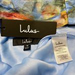 Lulus Perfectly Divine Blue Floral Tulle Tiered Ruffle Midi Dress Sz M NWT Size M Photo 8