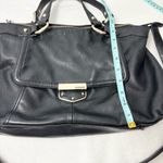 B Makowsky Large Black Genuine Leather Handbag Lombard Satchel Photo 6
