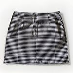 Motel Rocks Houndstooth Mini Skirt Black White Slit Front Size M Midrise Photo 2