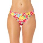 Salt & Cove Juniors Bikini Bottom Hipster Check Floral Pink Yellow Red S Photo 0