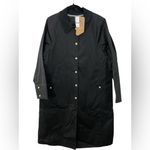 J.Crew NWT  Long Barn Jacket‎ in Black Waxed Cotton Twill Size LARGE Coat CC954 Photo 3