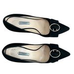Prada  Womens Vintage Y2K Camoscio Nero Black Suede Point Toe Silver Buckle Heels Photo 4