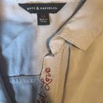 Rock & Republic Rock Republic Womens XS Shirt Embroidered Live Let Love Gray Long Sleeve Photo 5