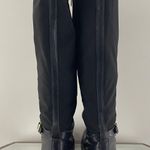 Michael Kors Black Leather Gold Hardware Buckle Arley Knee High Riding Boots Photo 7