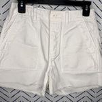 Gap High Waist Utility Short Frayed Ivory Sz 2 Photo 0