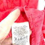 Anthropologie  Leifnotes Coral Embroidered Tunic Swiss Dot Boho Beach Blouse Photo 6