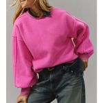 Pilcro Crewneck Sherpa Fleece Long Sleeve Sweatshirt Pink 1X Photo 0