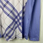 SanSoleil Women's Long Sleeve Quarter Zip Pullover Size Large Purple White Plaid Photo 5