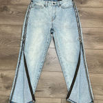 Armani Exchange Armani Exchange Boyfriend Zipped Side Mid Rise Crop Blue Jeans Size 26 Photo 0