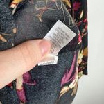 J Jill Floral Bird Cardinal Blouse Medium Artsy Rayon Lightweight Boho Flowy Black Photo 9