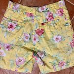 Ralph Lauren Lauren  Yellow Floral High Waisted Linen Vintage Shorts 6 Photo 3