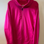 Zella Women's Jacket Zip Up Cowl Neck Thumb Holes Athletic Pink Fuchsia Large Photo 0