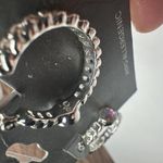 Liz Claiborne  Silver Tone Hoop AB Rhinestone Pierced Earrings NWT Photo 8