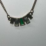 Vintage Layered Green and‎ Opal Stone Necklace Gold Photo 4