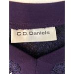 C.D. Daniels Embroidered Floral Cardigan Sweater Purple Boucle Knit pullover 2x Photo 2