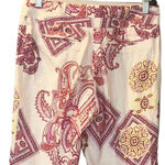 Etcetera   100% linen, Pink Paisley Print Pants- Straight -leg Trousers Photo 1