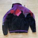 Vintage Mesa Ridge Jacket Abstract Artist Leather Suede Black Purple Full‎ Zip S Size 4 Photo 8
