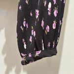 ZARA  black floral v neck blouse with ruffled waist EUC Photo 5