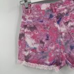 Isabel Marant  Etoile‎ Lesia Tie Dye High Rise Denim Shorts Mulberry Size Small Photo 6