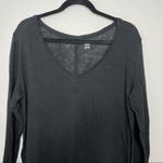 Mossimo Black Linen Blend Lightweight Vneck Long Sleeve Top size 2XL Photo 2