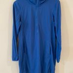 L.L.Bean Long Sleeve Sand Beach Cover Up Tunic Hoodie Blue Women's Size Medium Photo 2