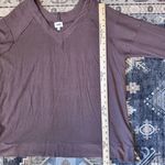BKE  V-Neck Tunic Brown Slit Hem Long Sleeve Shirt Women’s Size XL Photo 11