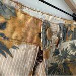 Anthropologie  Chino Relaxed Pants Floral bird pattern cotton stretch zip button Photo 8