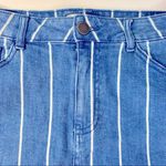 Altar'd State Altar’d State Blue and White Pinstripe Denim Mini Skirt Photo 3