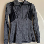 Lululemon  Half Zip Women Hoodie Grey Black Size 6 Small Athletic Casual Photo 0