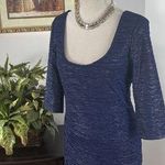 Material Girl  Dress Womens Small Mini Bodycon Cutout Scoop Stretch Blue Short L Photo 0