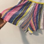 BP  Linen Blend‎ Multicolor Vertical Striped High Waist Pull On Shorts Size S Photo 4