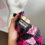 Pink Striped 100% Silk Scarf Luxury Coquette Retro Y2K Photo 2