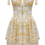 Beulah  NWT YELLOW BUTTERFLY DRESS SIZE LARGE Photo 0