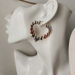 Tricolor Gold Filled Heart Hoop Earrings Photo 3
