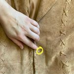 Vintage Suede Fringe Boho Open Front Jacket Size Medium Tan Photo 7