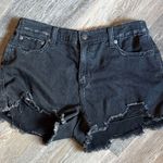 Aerie Vintage Wash Black Distressed Denim Shorts Size M Photo 0