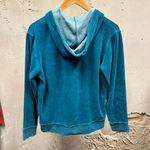 American Vintage Vintage Y2K Teal Blue Fleece Velvet Zip Rhinestone Studded Track Suit Jacket L Photo 2