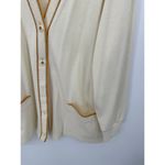 Eccotoo Womens Cream Knit Cardigan Sweater Size 2X Academia Preppy Quiet Luxury Brown Photo 2