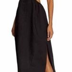 All Saints Ludo Black Cut Out Open Back Halter Linen Blend Midi Dress Size US 8 Photo 0