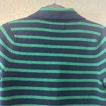 Banana Republic  navy blue and green striped nautical knit blazer size small Photo 11