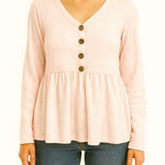 Boutique Brand Size Medium Ballet Pink Thermal Bohemian Style Top Photo 0