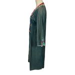 Vintage 1970s Hand Sewn and Embroidered Boho Kerdasa Egyptian Dress Kaftan Green Size M Photo 4