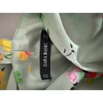 ZARA Basic Satin Mint Seafoam Green Floral Wide Leg Ankle Jumpsuit Romper S Photo 3