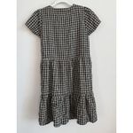 Loft Women Black White Plaid Tiered Shirtdress Short Sleeve Button Front Size PM Photo 9