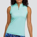 Tail Activewear Tove Sleeveless Golf Top in Merry Aqua Blue Size XS $84 Photo 0