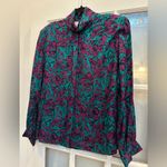 Pendleton Vintage Country Sophisticates by  Blouse Art To Wear Floral Teal Size 8 Photo 1
