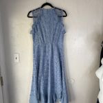 Sundance  Light Blue Lace Floral Ruffle Trim Sleeveless Maxi‎ Dress Small Party Photo 7